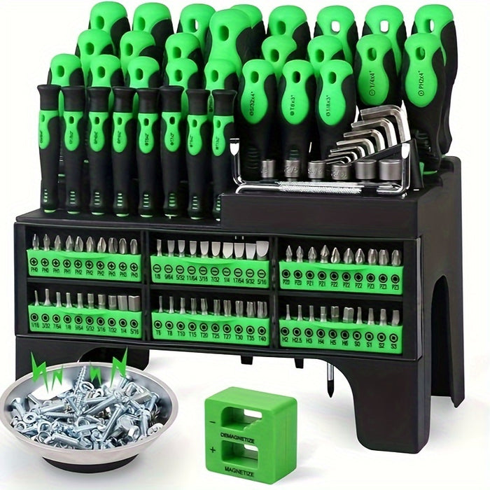 118pcs Magnetic Screwdriver Kit with Plastic Storage for Home Repairs And Projects