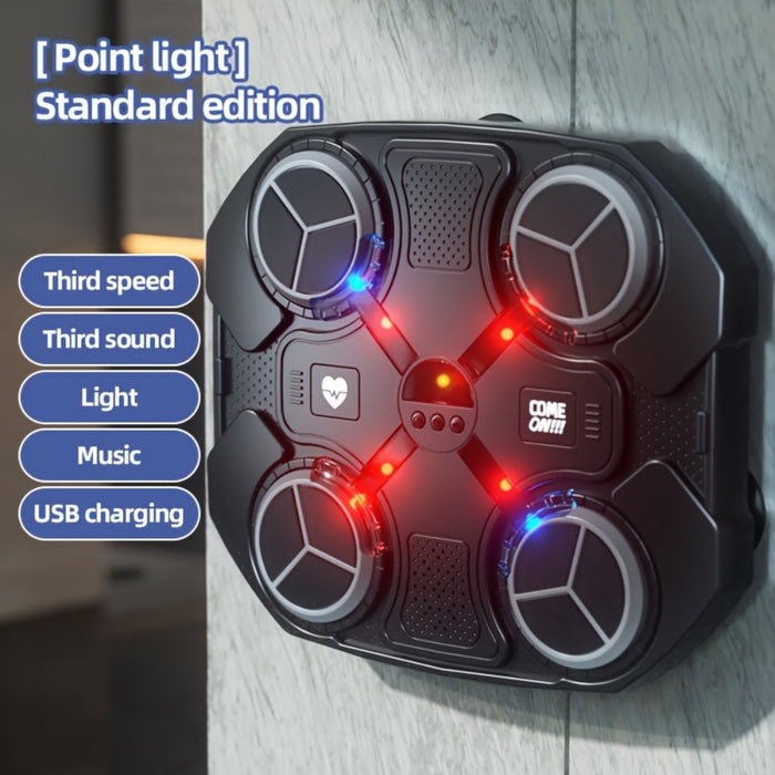 Smart Music Boxing Reaction Target – Interactive Wall-Mounted Punching Pad with Dynamic LED Lights, 3-Speed & 3-Sound Modes, Bluetooth Music Sync, USB Rechargeable, High-Elastic Sponge Pads & HD Stereo Speaker – Perfect for Teenagers & Adults To Boost Ref