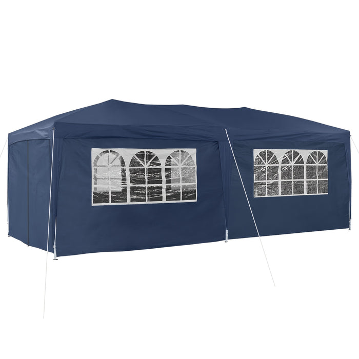3 X 6 Meters Outdoor Folding Gazebo Tent, Detachable Full Enclosure with Window Side Panels, Thickened And Heavy-Duty Stainless Steel Frame with Multi-Level Height Adjustment, Portable Handheld Storage Bag