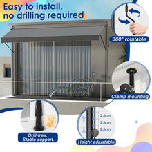 Retractable Patio Awning Measuring 350.01 X 119.38 cm, Featuring a Manual Crank Handle, Designed As a Sunshade Shelter for Outdoor Patios. This Canopy Can Be Adjusted in Height from 78.7 to 299.97 cm, Suitable for Patios, Balconies, Or Yards