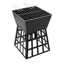 Outdoor Square Fire Pit Barbeque Traditional Log Burner Heater Portable BBQ Heat Resistant Unique Garden Patio Accessories