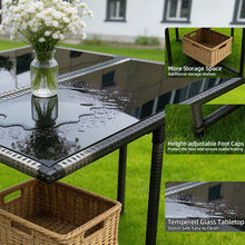 8 Seater Rattan Garden Sofa Furniture Set with Glass Table Outdoor All-Weather
