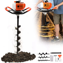 Petrol Auger Post Hole Digger - Fence Post Digger Tool for Tree Planting, Poles And Shrubs | Earth Auger Hole Borer with 3 Drill Attachments 100mm, 150mm, 200mm And Extension Pole |Gardener's Gift