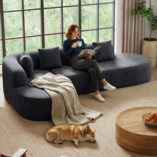 Corner Sofa with Sleep Function 285 X 180cm, Cord Sofa Bed L Shape, Boneless Couch, Living Landscape Sofa Bed, Sofa Bed with Rounded Chaise Longue