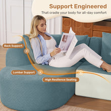 Corner Sofa with Sleep Function 285 X 180cm, Cord Sofa Bed L Shape, Boneless Couch, Living Landscape Sofa Bed, Sofa Bed with Rounded Chaise Longue