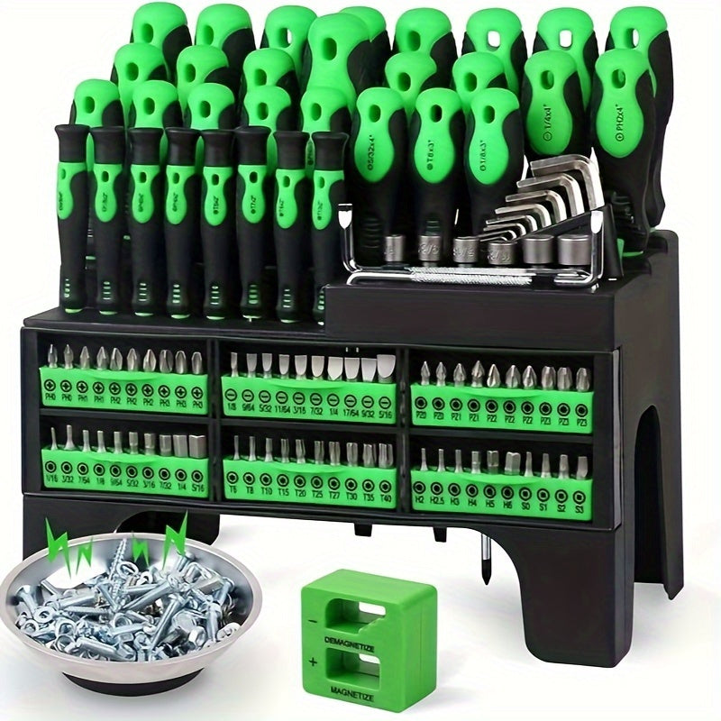 118pcs Magnetic Screwdriver Kit with Plastic Storage for Home Repairs And Projects