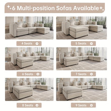 Modern Modular Sectional Sofa with Chaise Lounge - Oversized White Convertible L-Shaped or Straight Design, Plush Cushions & Neutral-Toned Durable Fabric, Easy Assembly Contemporary Living Room Furniture for Apartments & Homes, Space-Saving Modular Sofa f