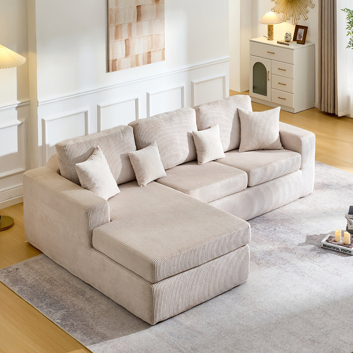 Modular Compressible Sofa with Free Combination, Space-Saving Split Corner Fabric Lazy Sofa, High-Density Foam Anti-Slip Base, Washable Corduroy Fabric, Suitable for Living Room And Apartment, Minimalist Modern Home Furniture
