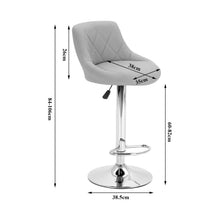 Modern Bar Stools Set Leatherette Exterior Adjustable Lift Chrome Footrest and Base for Breakfast Bar Counter Kitchen and Home Barstools