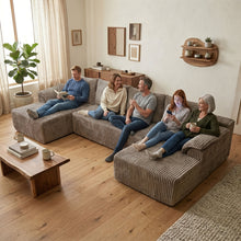 Luxury U-shaped Split Living Room Sofa, Multifunctional Modular Sofa Bed, Oversized Flannel Sofa, Comfortable Lounge Chair, Matching TV Cabinet And Living Room Furniture Set, Home Goods