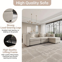 Modern Modular Sectional Sofa with Chaise Lounge - Oversized White Convertible L-Shaped or Straight Design, Plush Cushions & Neutral-Toned Durable Fabric, Easy Assembly Contemporary Living Room Furniture for Apartments & Homes, Space-Saving Modular Sofa f