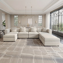 Modern Modular Sectional Sofa with Chaise Lounge - Oversized White Convertible L-Shaped or Straight Design, Plush Cushions & Neutral-Toned Durable Fabric, Easy Assembly Contemporary Living Room Furniture for Apartments & Homes, Space-Saving Modular Sofa f