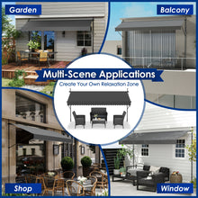 Retractable Patio Awning Measuring 350.01 X 119.38 cm, Featuring a Manual Crank Handle, Designed As a Sunshade Shelter for Outdoor Patios. This Canopy Can Be Adjusted in Height from 78.7 to 299.97 cm, Suitable for Patios, Balconies, Or Yards