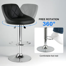 Modern Bar Stools Set Leatherette Exterior Adjustable Lift Chrome Footrest and Base for Breakfast Bar Counter Kitchen and Home Barstools