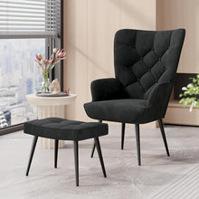 Medieval Modern Style Chairs, Velvet Upholded Armchairs With Metal Legs, Tufted Button Wing Back Side Chairs, High-back Reading Chairs, Comfortable Wide Seats, Suitable For Various Scenarios Such As Bedrooms, Living Roomsdesk Armchairs