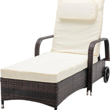 3 Pieces Rattan Sun Lounger Bed Recliner Outdoor Garden Chair & Side Table Set