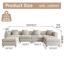 Modern Modular Sectional Sofa with Chaise Lounge - Oversized White Convertible L-Shaped or Straight Design, Plush Cushions & Neutral-Toned Durable Fabric, Easy Assembly Contemporary Living Room Furniture for Apartments & Homes, Space-Saving Modular Sofa f