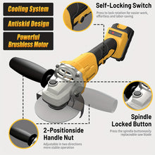KITESDER Brushless Motor Angle Grinder Cordless. Power Tools with Battery And Rich Additions, Multi-Functional Tool. No-Load Speed: 9000/11000 R/Min. Suitable for Polishing, Sanding And Grinding. Shipped from Local Warehouse