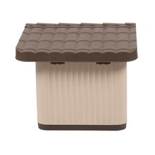 Weatherproof Plastic Pet House Indoor Outdoor Brown Dog Kennel Cat Shelter With Raised Floor & Ventilation, Durable PP Small Animal House For Rabbits Guinea Pigs, Easy Assembly (60x51x41cm)