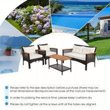 ERGOMASTER 4pcs Outdoor Patio Furniture Set PE Rattan Patio Conversation Set