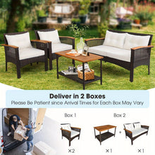 ERGOMASTER 4pcs Outdoor Patio Furniture Set PE Rattan Patio Conversation Set