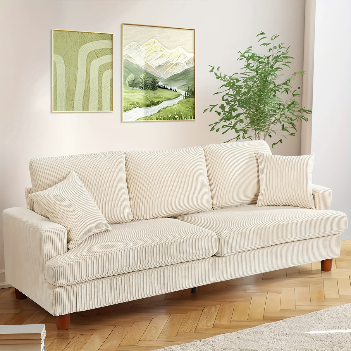 Comfy Corduroy Sofa 3 Seater Modern Couch Love Seat Settee Room Apartment