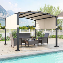 GOFLAME 305 x 305 cm Outdoor Pergola w/Retractable Sunshade Canopy-Beige