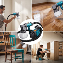 Powerful 800W HVLP Paint Sprayer, Electric Spray Gun with 1300ml Detachable Cup, 120 din/s Max Viscosity for Thick Paint, Portable Sprayer for Garage, Deck & Exterior Projects, Ergonomic Split Design, Ideal Gift for Handymen