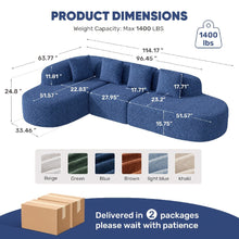 Corner Sofa with Sleep Function 285 X 180cm, Cord Sofa Bed L Shape, Boneless Couch, Living Landscape Sofa Bed, Sofa Bed with Rounded Chaise Longue