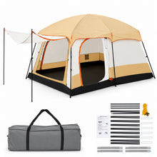 Large 8-12 Person Family Camping Tent 210D Oxford Fabric Lightweight for Outdoor, Hiking, Beach, Festivals, Backpacking & Picnic 2 Room 1 Living Room with Porch, Sun Shelter, 3-4 Season Easy Setup Instant Cabin Tent
