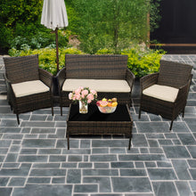 Garden Furniture Sofa Chairs Table Set Rattan Conservatory Outdoor Patio Seat Cushion With Single Armchairs With Coffee Table 6210-B Sofa
