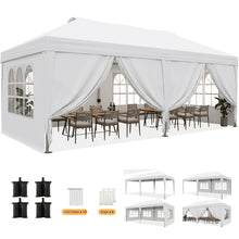 Nordivale 3m X 6m Instant Pop-Up Gazebo with 6 Sidewalls Comes with 4 Weight Bags for Added Stability, Easy to Set Up, Constructed From Durable Materials, Sunshine Protection, Perfect for Gardens, Parties And Seaside 6 Color Options