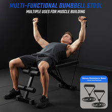 Adjustable Foldable Portable Weight Bench for Home Gym, 226.8KG Flat Incline Decline Workout Bench for Full Body Workout Easy Assembly for Home Gym