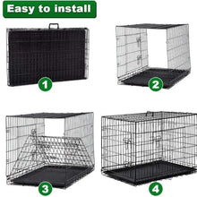 Metal Dog Cage Puppy Training Crate Pet Carrier Small Medium Large XL XXL Metal 18'' 24'' 30'' 36'' 42'' 48''