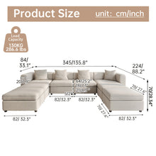 Modern Modular Sectional Sofa with Chaise Lounge - Oversized White Convertible L-Shaped or Straight Design, Plush Cushions & Neutral-Toned Durable Fabric, Easy Assembly Contemporary Living Room Furniture for Apartments & Homes, Space-Saving Modular Sofa f
