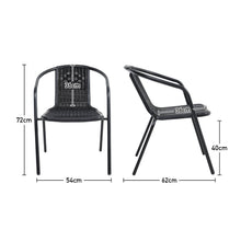 5pcs Garden Pub Table and Chair Set: 1 Table and 4 Chairs. Model A: 120 X 80 X 72 Cm Stone-effect Rectangular Table with Parasol Hole + 4 Black Plastic Rope-upholstered Stackable Chairs