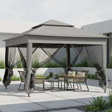 Outsunny Heavy Duty Instant Pop Up Gazebo Tent with Mesh Sidewalls & Doors, UV-Resistant High Quality Canopy, Adjustable Height, Portable Outdoor Shelter for Backyard, Camping, Parties - Easy Setup, Zippered Mesh Walls, Dark Grey (304.8x304.8x228.6cm), Te