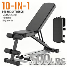 Adjustable Foldable Portable Weight Bench for Home Gym, 226.8KG Flat Incline Decline Workout Bench for Full Body Workout Easy Assembly for Home Gym