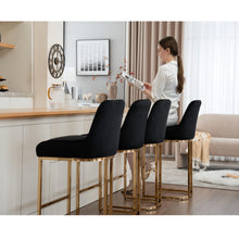 Set of 2 Velvet Bar Stools Without Arms by Wahson, Featuring a Stylish Quilted Backrest, Perfect for Kitchen Counters, Home Bars, Or Restaurants