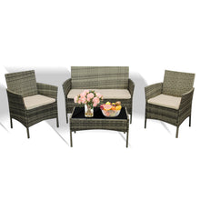 Garden Furniture Sofa Chairs Table Set Rattan Conservatory Outdoor Patio Seat Cushion With Single Armchairs With Coffee Table 6210-B Sofa