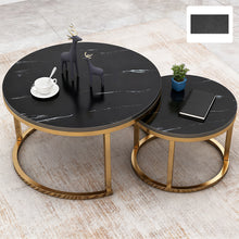 Nesting Coffee Tables Set of 2 Round Stacking Sofa Side Tables for Living Room