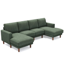 269cm U-Shaped Corduroy Sectional Sofa, Extra Deep Seat Chaise Lounge Couch, Easy Assembly Large Living Room Sofa