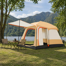 Large 8-12 Person Family Camping Tent 210D Oxford Fabric Lightweight for Outdoor, Hiking, Beach, Festivals, Backpacking & Picnic 2 Room 1 Living Room with Porch, Sun Shelter, 3-4 Season Easy Setup Instant Cabin Tent
