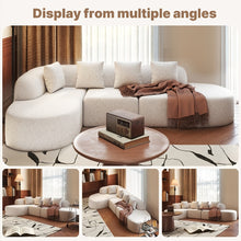 Corner Sofa with Sleep Function 285 X 180cm, Cord Sofa Bed L Shape, Boneless Couch, Living Landscape Sofa Bed, Sofa Bed with Rounded Chaise Longue