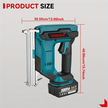 ONEVAN Cordless Nail Gun, Electric Nail Gun, with Battery And Charger, Nail Count 100pcs, 30mm Length, Diameter 1.05/1.26mm, 1st Gear Single Shot, 2nd Gear Continuous Shot, Suitable for Interior Decoration, Woodworking And Carpentry Projects