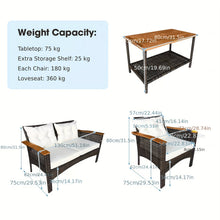 ERGOMASTER 4pcs Outdoor Patio Furniture Set PE Rattan Patio Conversation Set