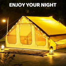Inflatable Camping Tent with Chimney Opening And Roof Window, Air Pump Included for 2-10 People, Oxford Cloth Four-Season Inflatable Tent, Quick Setup Air Tent