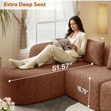 Corner Sofa with Sleep Function 285 X 180cm, Cord Sofa Bed L Shape, Boneless Couch, Living Landscape Sofa Bed, Sofa Bed with Rounded Chaise Longue