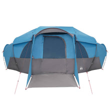 Chelsea Family Tent with Rainfly, Water-resistant Tunnel, 10-Person, Blue, Material: 185T Polyester with PU Coating, Frame Material: Fiberglass, Steel, Overall Dimensions: 580 x 307 x 208 cm (L x W x H), Floor Size: 580 x 307 cm (L x W), Floor Area: 16.67