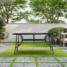 5pcs Garden Pub Table and Chair Set: 1 Table and 4 Chairs. Model A: 120 X 80 X 72 Cm Stone-effect Rectangular Table with Parasol Hole + 4 Black Plastic Rope-upholstered Stackable Chairs